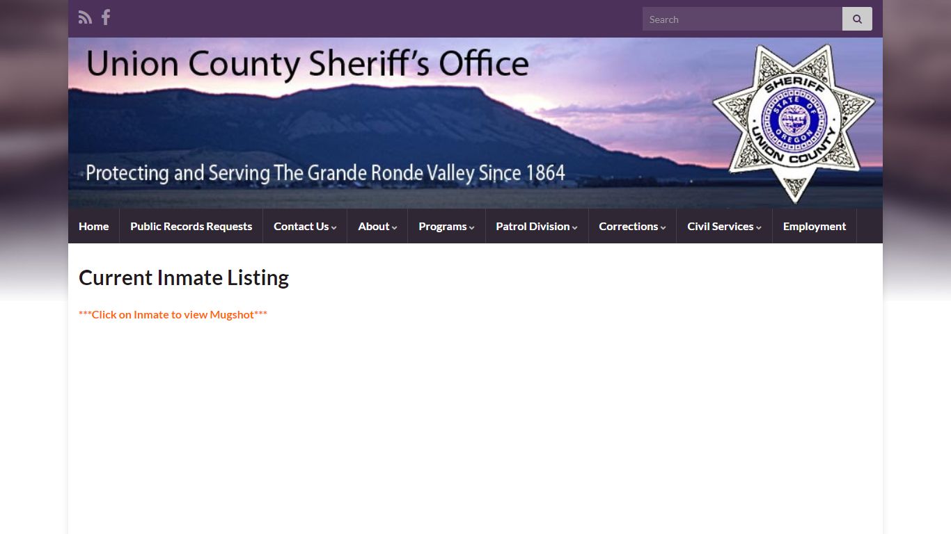 Current Inmate Listing - Union County, Oregon